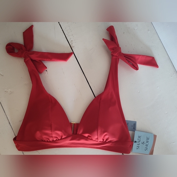 Shade & Shore Other - NWT Shade & Shore Women's Red Bikini Top With Tie Straps | Medium 8-10